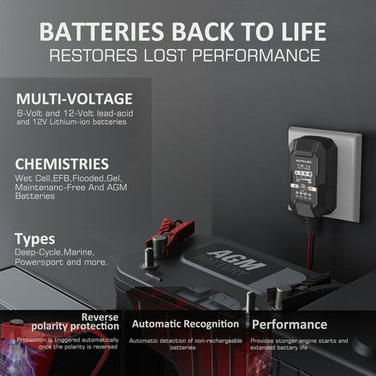 6V 12V Lead Acid Intelligent Battery Charger 1000mA 1A Ampere 12W Charger Maintainer