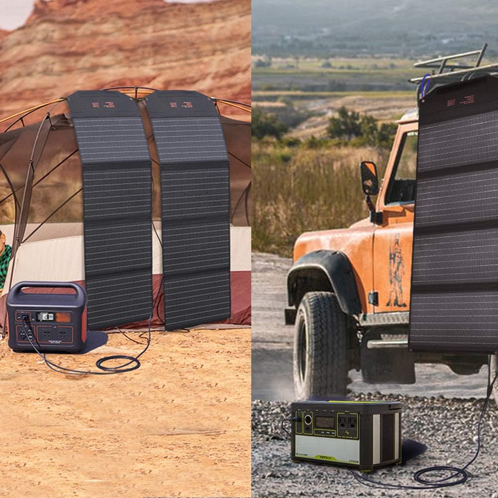 PORGENERO Solar Cable to 8mm Adapter Compatible with MC4 Connector 48" for GZ Products (Female Positive) (Blue)