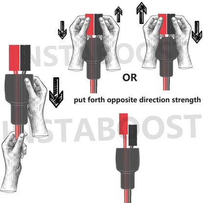 INSTABOOST 10AWG Solar Panel Cable Kit Compatible With MC4 Connector And Anderson PowerPole Port Male Famale For RV,Part Solar Generator Portable Powerstation(Male -Negative and Female-Positive)